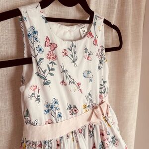 Carter's Bunny Garden cotton  Floral Dress with Pink Bow
